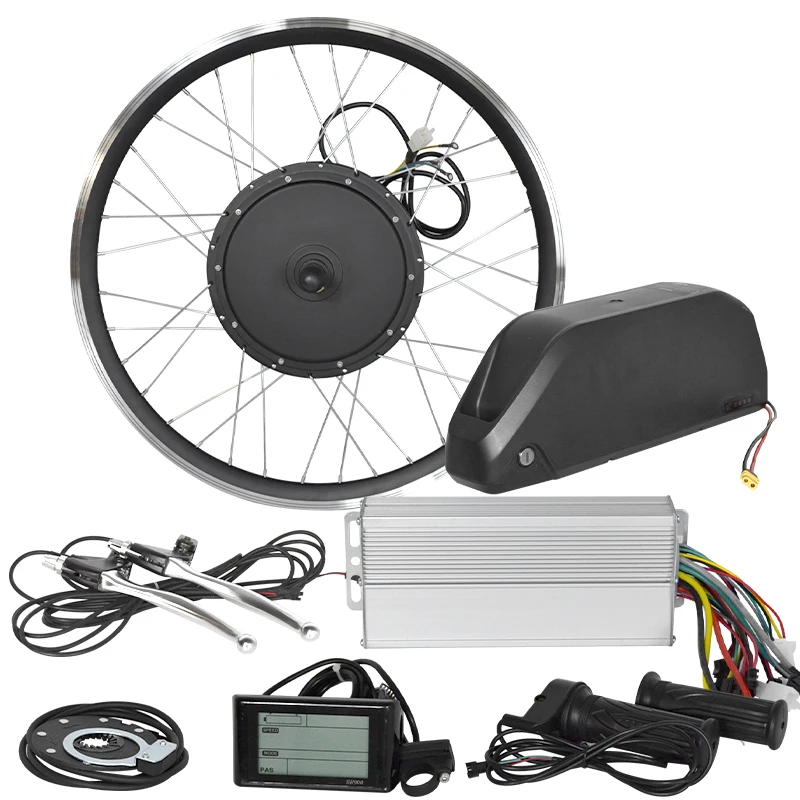 1500W Controller Brushless Direct Motor Ebike Conversion Kit for Bicycle for Rear Wheel 135-170 Frame Dropout
