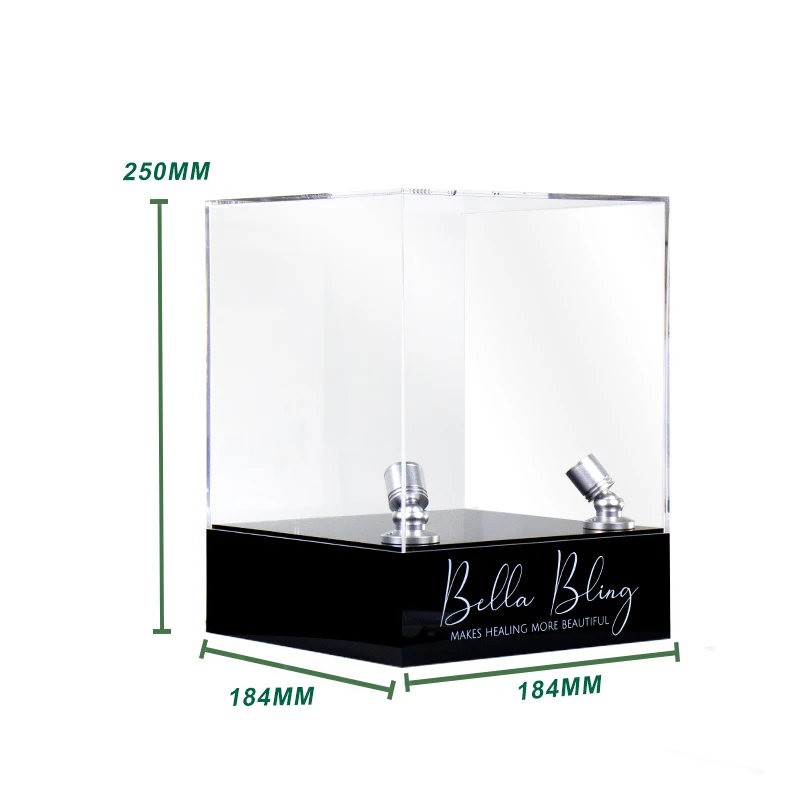 Customized Design Acrylic Transparent Clear Display Box With Led Spot Lights