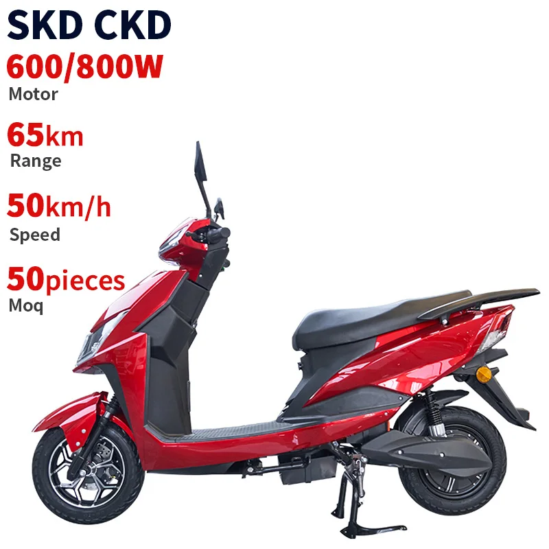 CKD SKD high performance moped scooter electric 600W/800W 40-50km/h speed 45-65km range electric moped with remover able battery