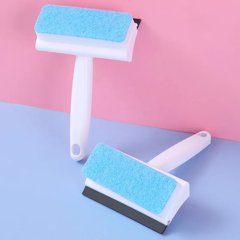 FF3417 2 in 1 Shower Mirror Window Squeegee with Spray Sponge Scrubber Bathroom Cleaner Tools Glass Cleaning Brush