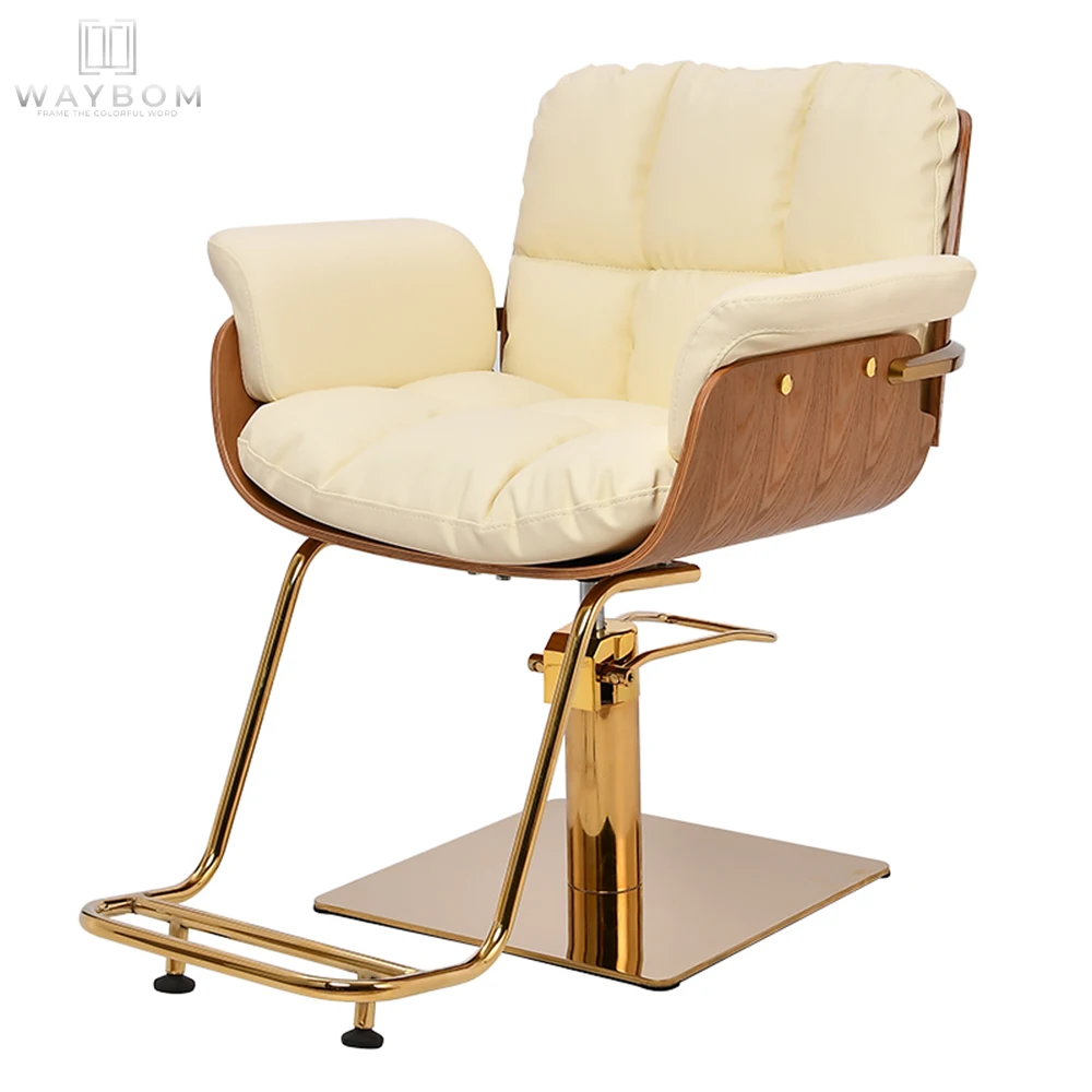 White Styling Chair Salon Furniture Wholesale Beauty Salon  Net Red With Lamp Barber Mirror