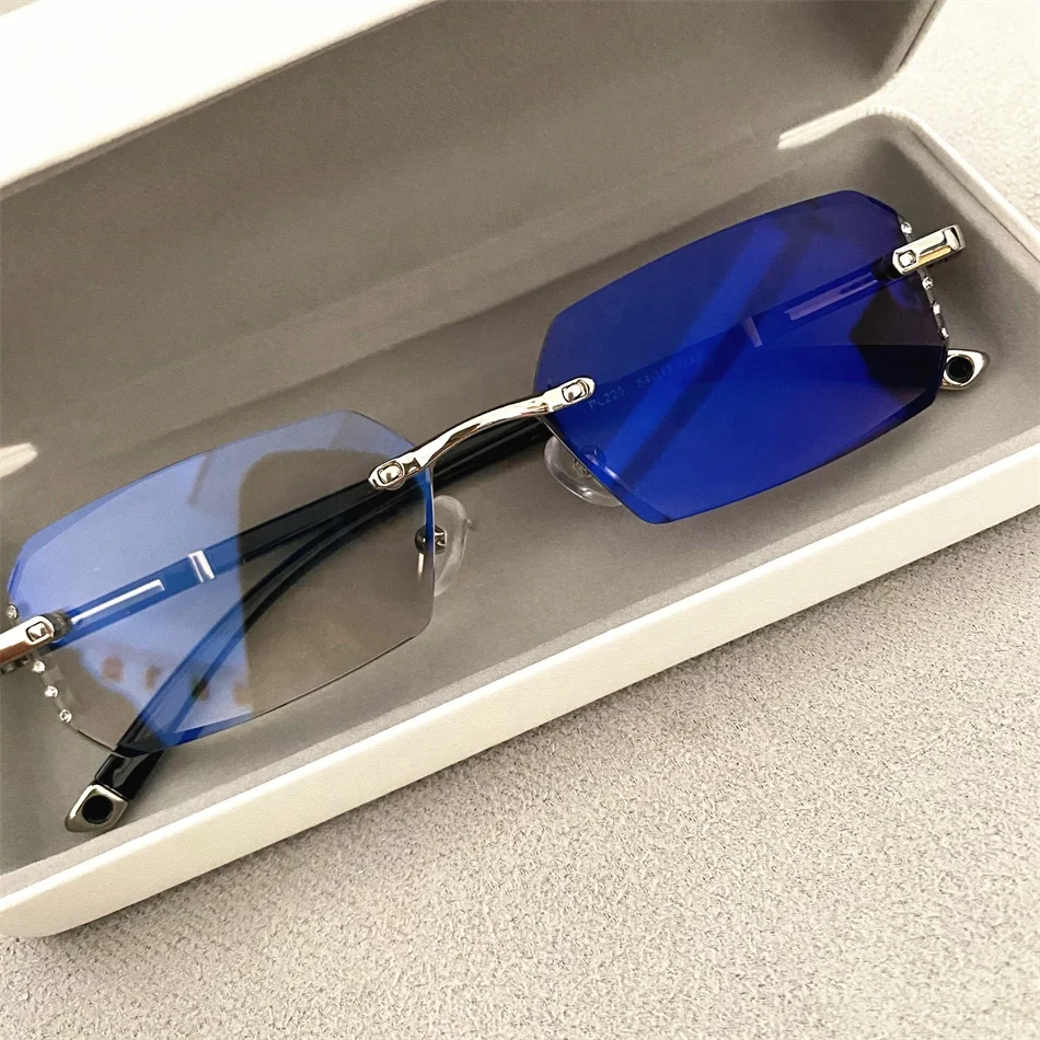 computer small rectangle polygon TR90 diamond lunette photogray anti reflet pour femme ladies women rimless photochromic glasses