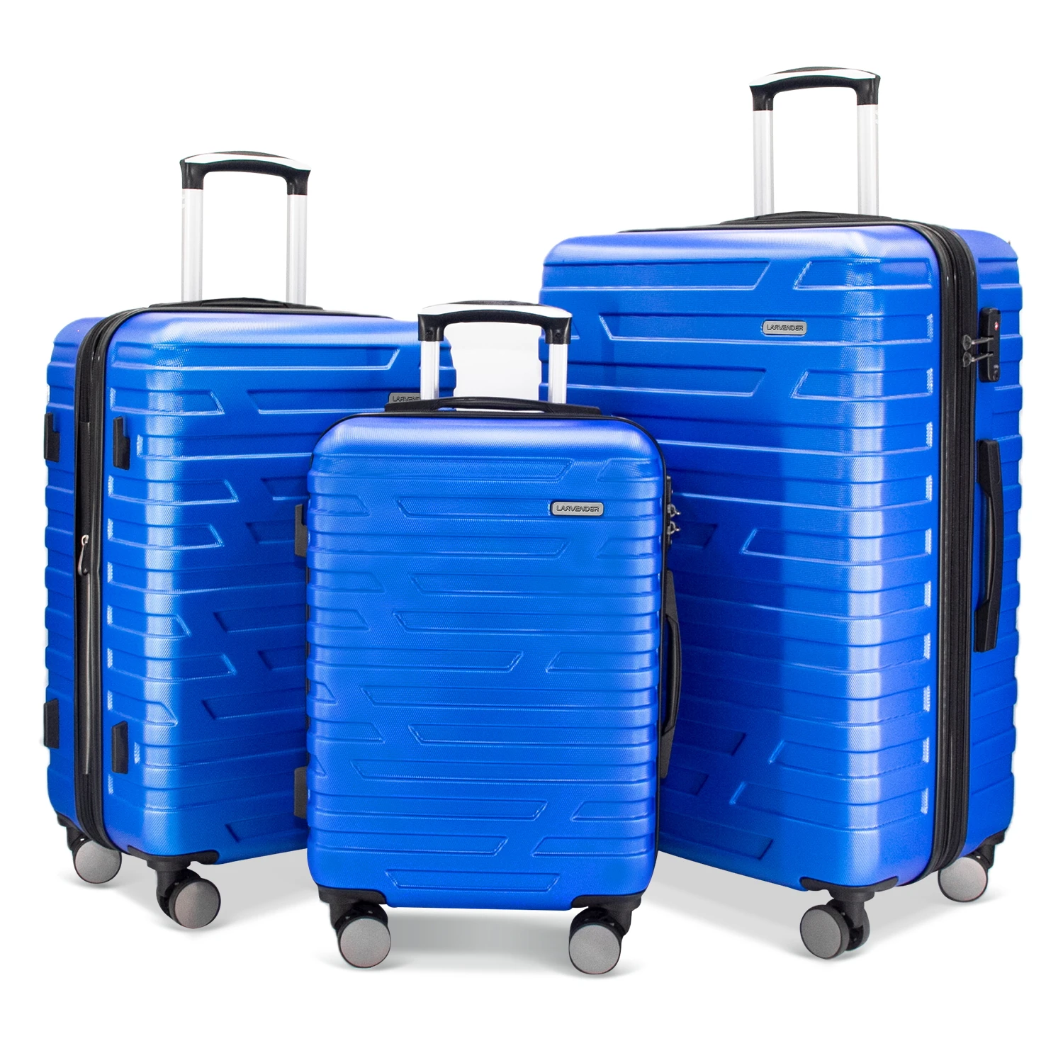 Guangzhou factory luggage 3 piece  set suitcase  with  durable abs material fashion multifunctional suitcase