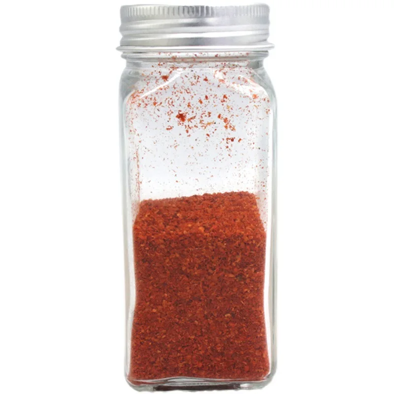 Wholesale 120ml Glass Salt Pepper Seasoning Jar 4oz Square Spice Glass Container Bottle spice jars