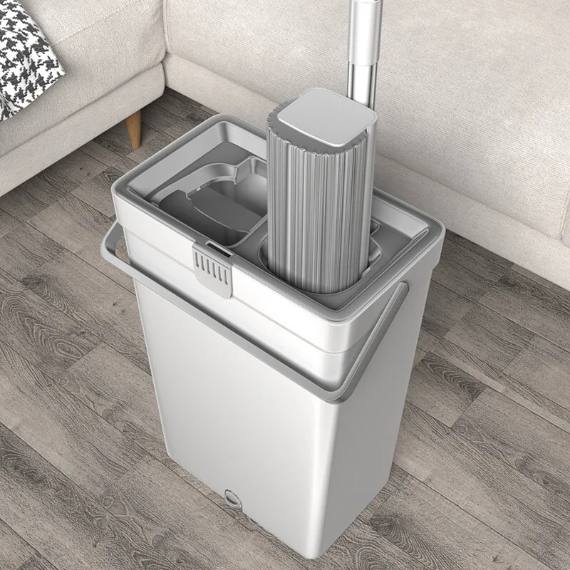 Magic Sponge Mop and Bucket Hand Free Bathroom Floor Squeegee Cleaning Tools Water Absorption Wiper Window Washing Spin Broom