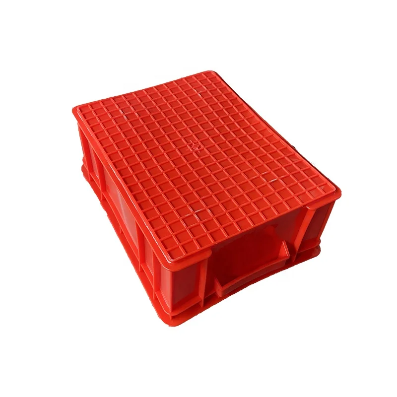 Wholesale Euro Multi Color Industrial Stack Moving Plastic Storage Parts Bins Box with Handle for Warehouse Transport