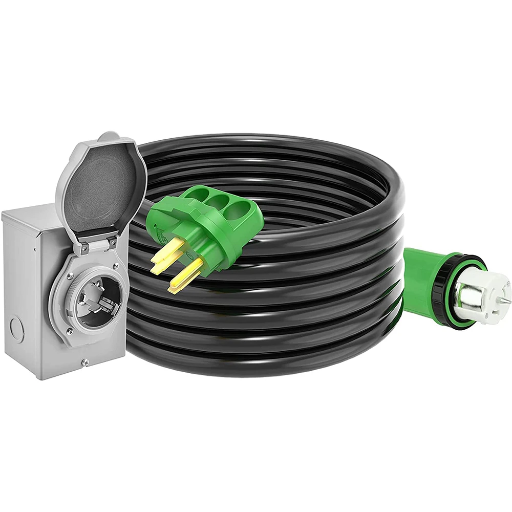 H1042850 Amp генератор шнур 25FT и мощность на входе коробка для рыболовной Снасти Водонепроницаемый высокоточном оборудовании, (Национальная ассоциация владельцев электротехнических 14-50P SS2-50R шнур с (Национальная ассоциация владельцев электротехниче