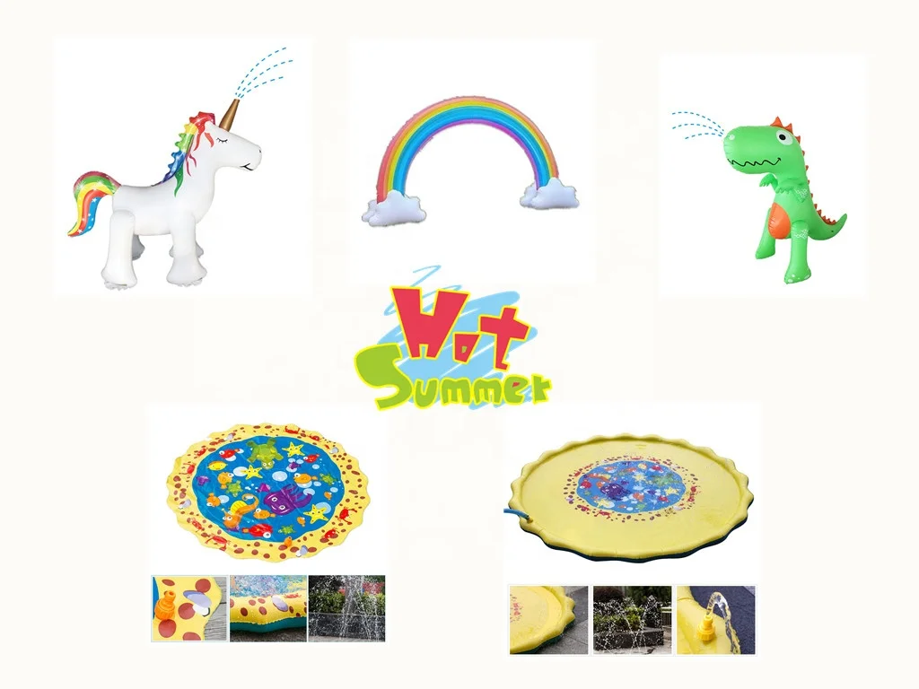 LC Water Play Summer Fun Water Toy Sprinkler Kids Inflatable Water Sprinkler Inflatable Shark Arch