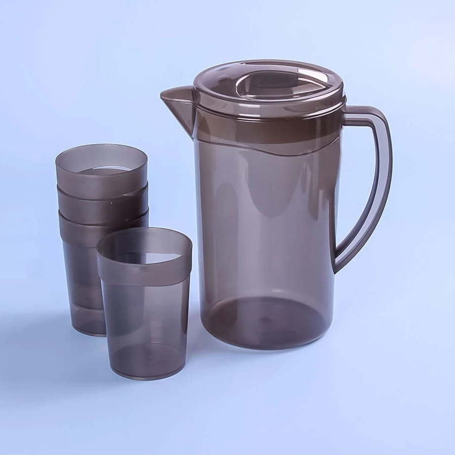 KJH live 400ML Hot selling Bpa free OEM plastic water jug water pitcher with 4 cups