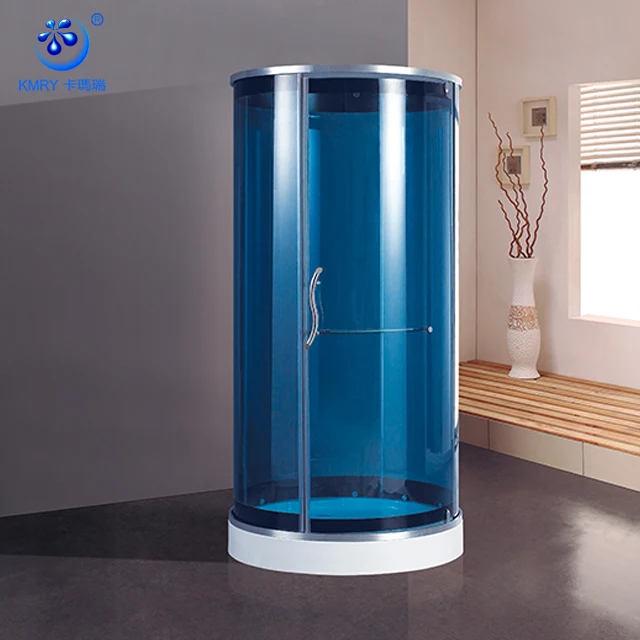 KK8002 Round Hinged Blue Glass Shower Cabin Price