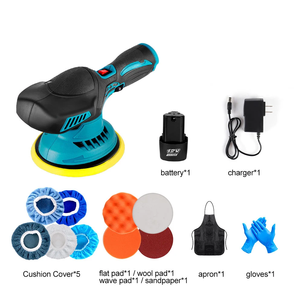 Cordless Mini Polisher 6Gears Car Polishing Machine 12V Electric Cars Polish Machines Adjustment Speed