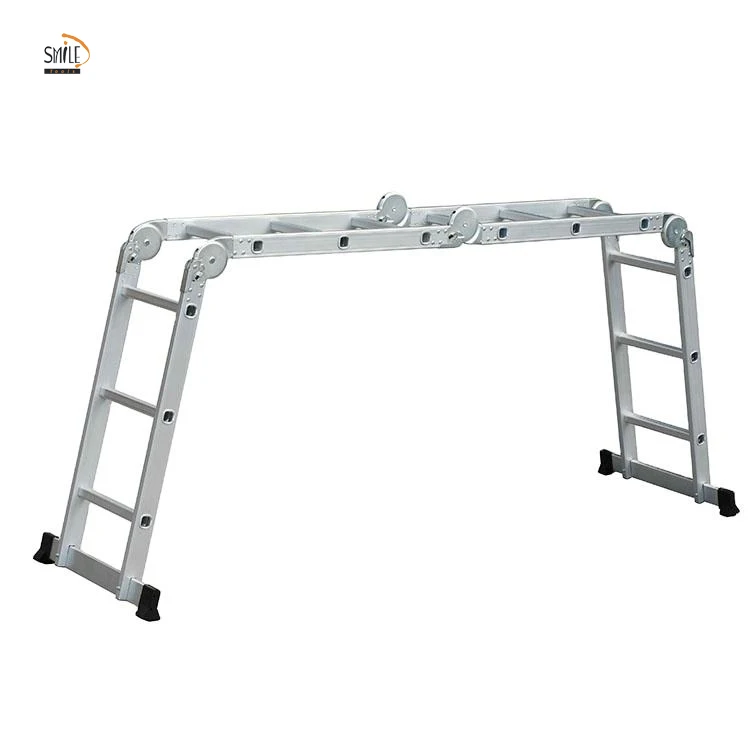 Lightweight Aluminum Telescopic Ladder Adjustable Multifunctional Folding Big Hinge for Home Outdoor Use Industrial Design Style