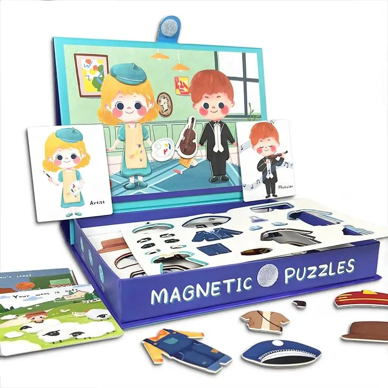 Cognitive Hands-On Ability Matching Dress Up Toy Custom Educational Magnetic Puzzle for Kids