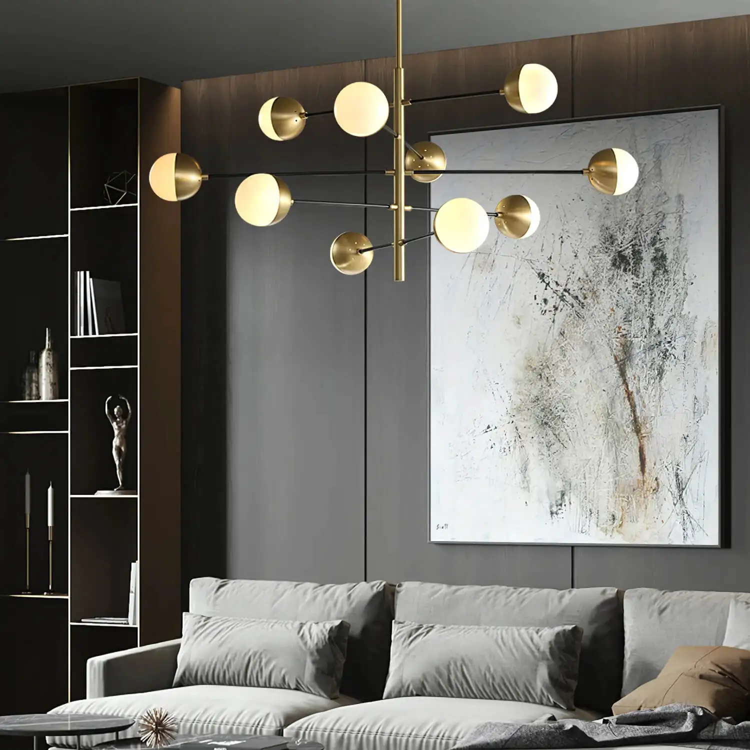 Nordic Molecular Lamps Magic Bean Glass Living Room Chandelier Creative Restaurant Post-Modern Simple Bedroom Luxury Chandelier