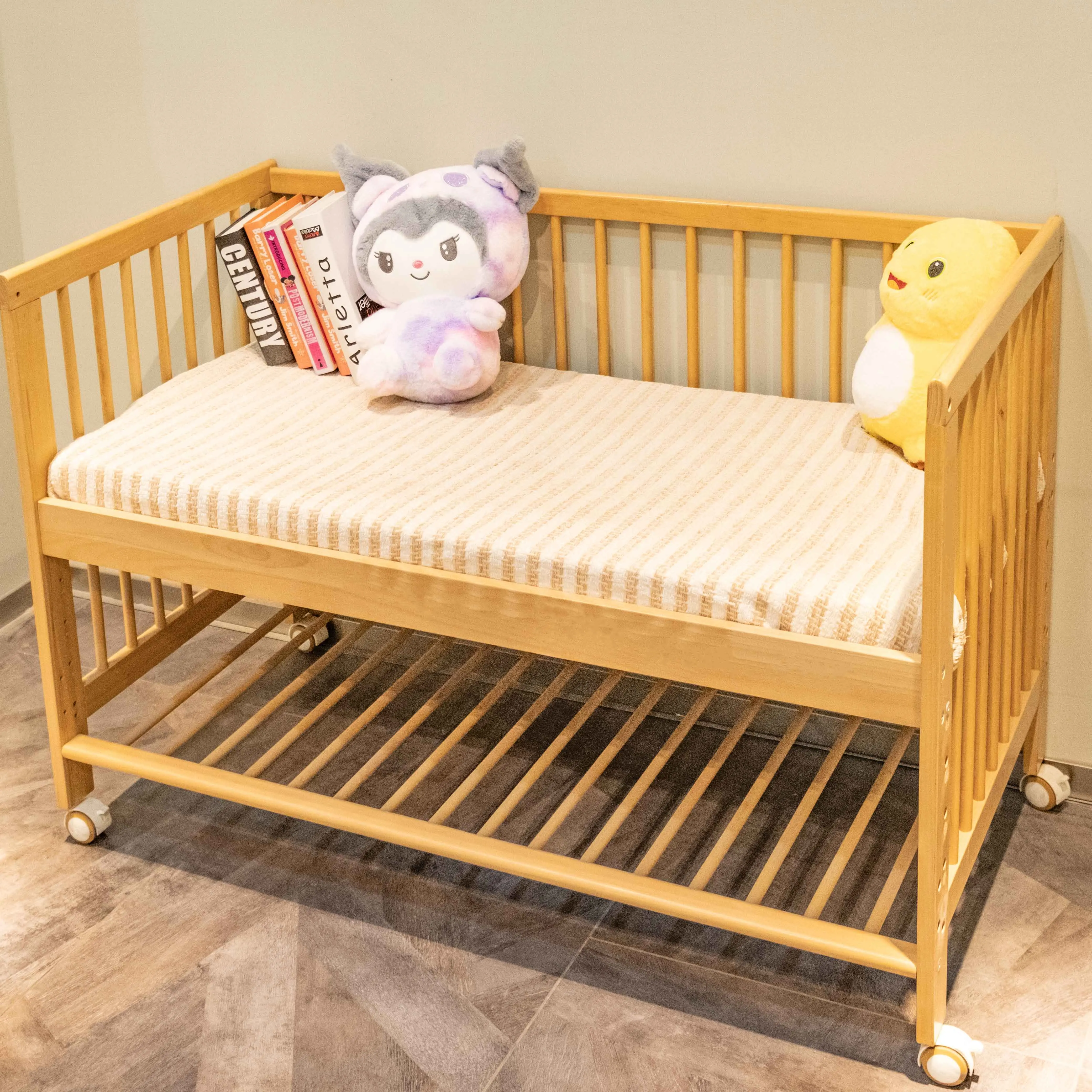 Wholesale Montessori Kindergarten Preschool Wood Single Bed For Kids Rest Bed Daycare Furniture Kids cribs Wooden crib set