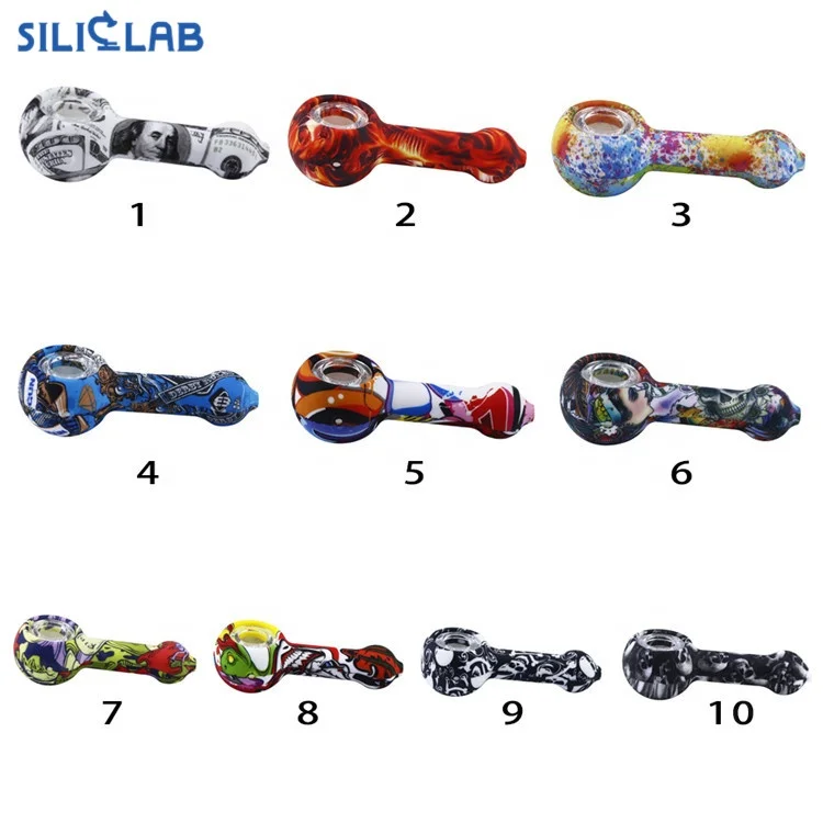 Custom Silicone Smoking Pipe Tobacco Hand Smoke Holder Pipes Smoking Headshop Smoker Accessories