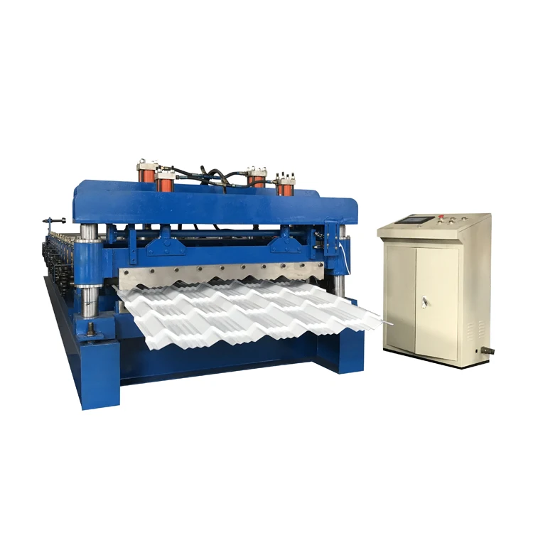 South Africa bamboo glazed tile  automatic 5 rib glazed metal tile making pressing panel Glazed Tile Forming Machine