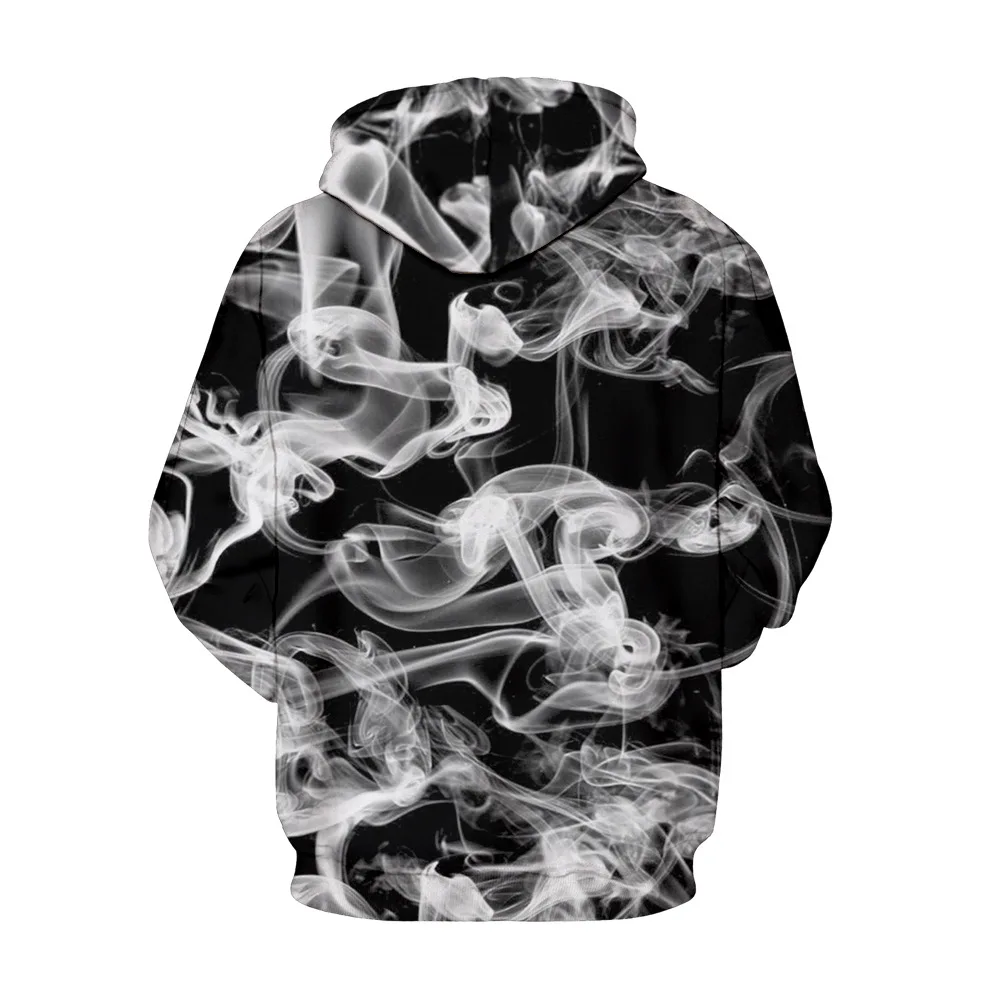 ZACAVIA Star Smoke Color Ink Digital Printing Hoodie Pullover Couple Baseball Jacket Hoodie for Women and Men