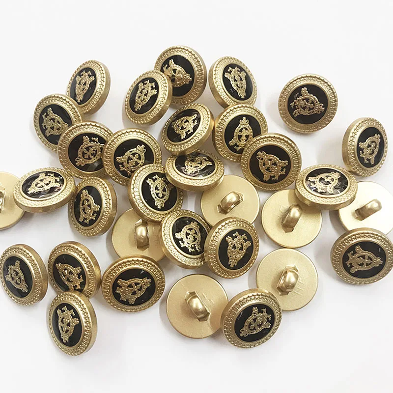 Customization Plastic Copper Buttons With Anchor Pattern Lion LOGO 15mm abs Plastic Gold  Button 21mm For Suit Coat Buttons