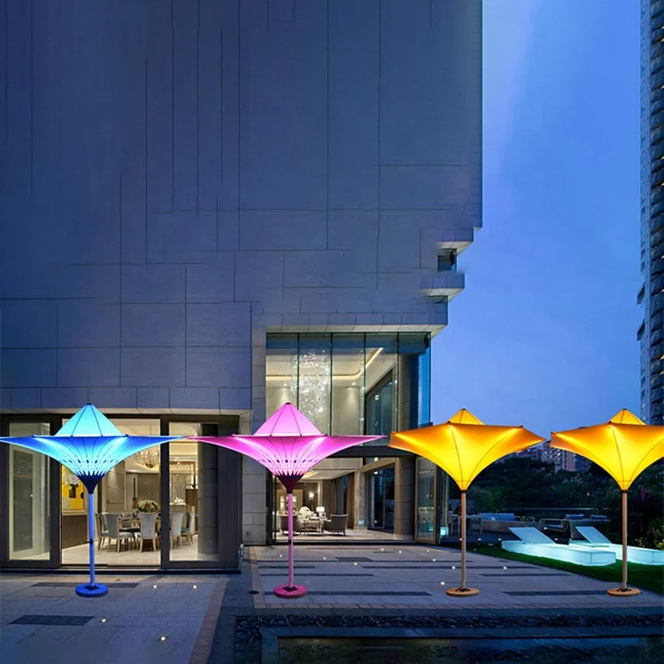 Led Flashlight Automatic Umbrella Outdoor Patio Umbrella With Led Light