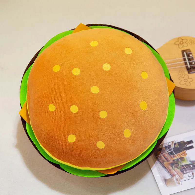 New Arrival Creative Hamburger Throw Pillow Stuffed Fried Chips Plush Toys Pizza Doll Sofa Cushions