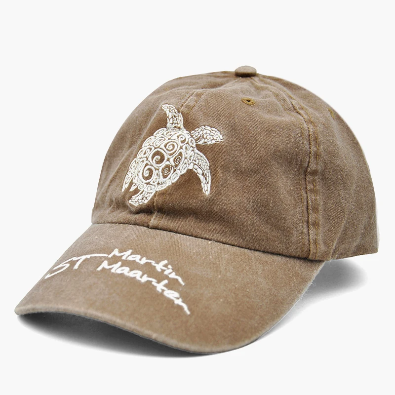 Wholesale Custom Acid Washed Vintage Worn-out Jeans Baseball Cap By Blank Wash Military Style Skull Cycling Quick Dry Dad Hat