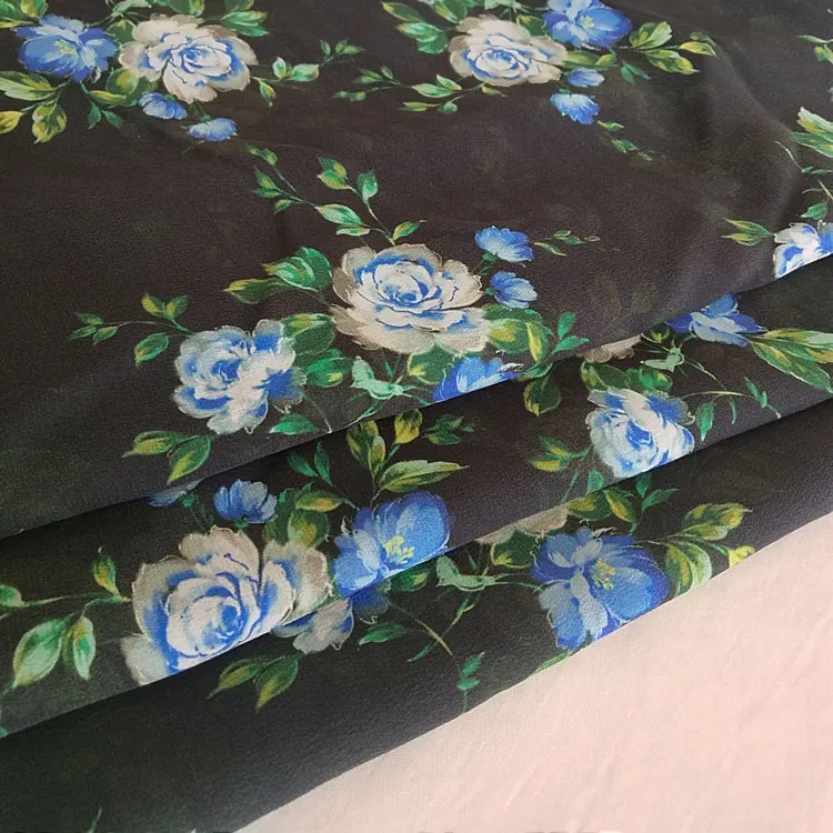 14mm unique printed 100 pure silk CDC  crepe de chine fabric
