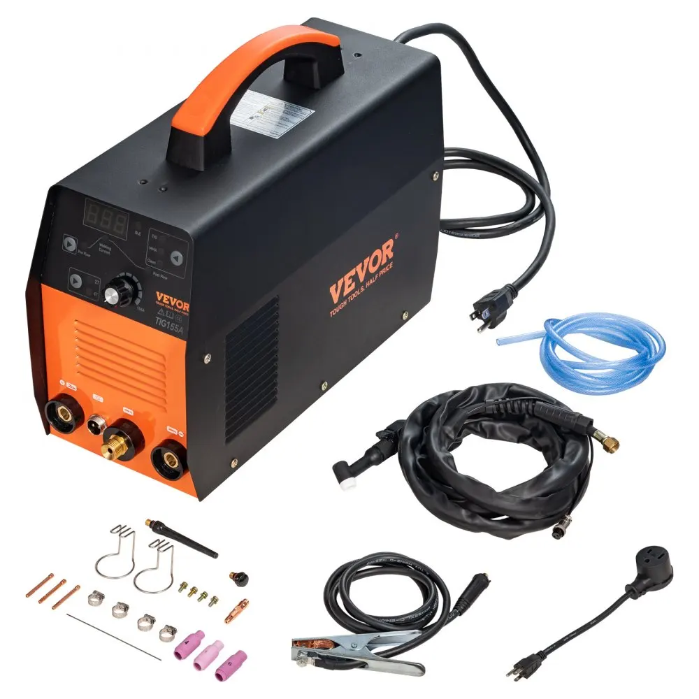 VEVOR TIG Welder 3 in 1, 110V High Frequency TIG/Stick/Clean Welding Machine W/IGBT Inverter, 155Amp Digital Arc Welder