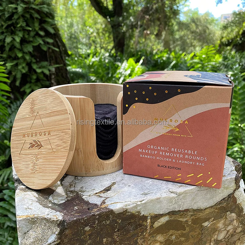 
Bamboo Cotton Reusable Makeup Remover Pads Soft Washable Cotton Face Pads Customized Makeup Remover Pads With Zero Waste Gift Bo 