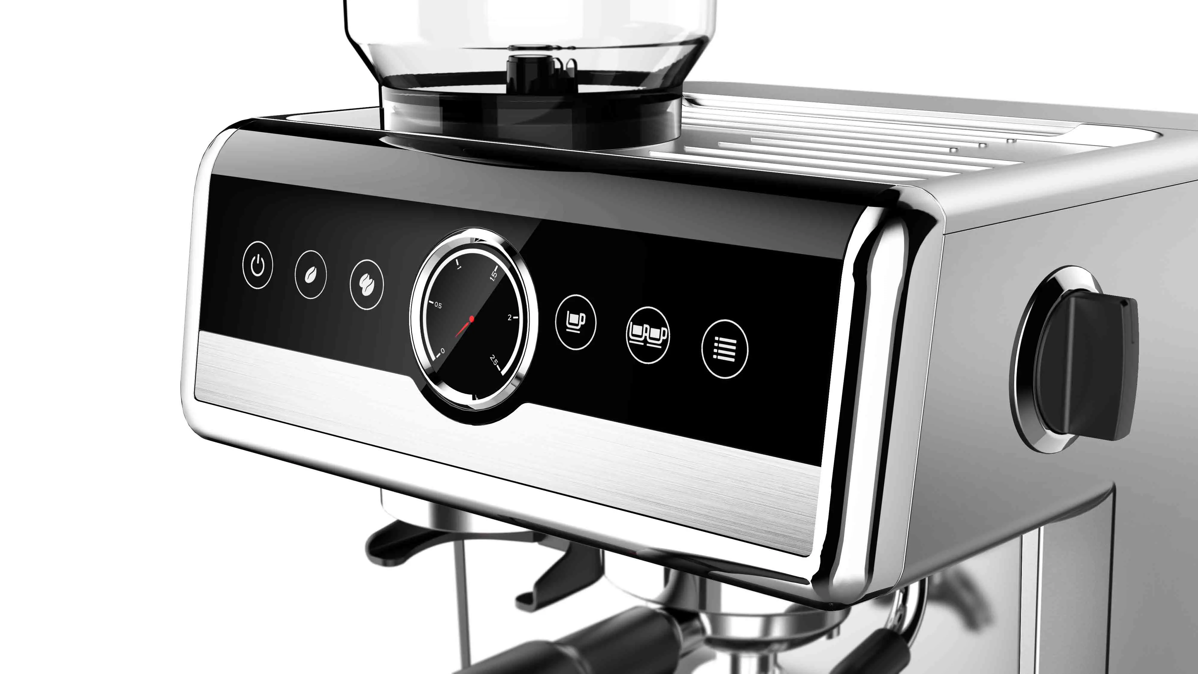 Hotel Commercial Best Expresso Cafetera Coffee Maker Coffee Machine Sepresso with Grinder China Espresso 3 in 1 Black Gift White
