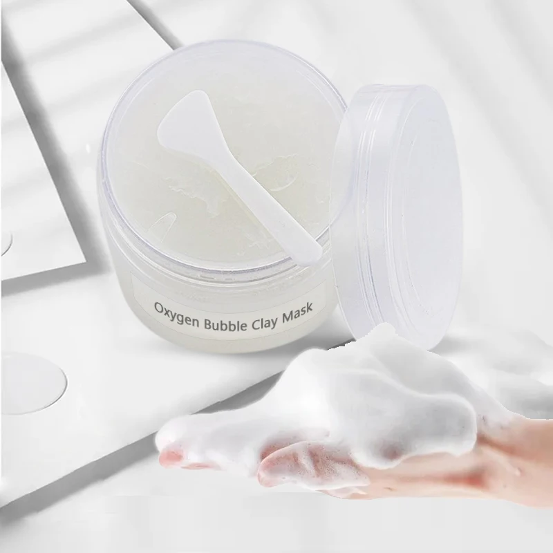 Wholesale Oem Korean Face Skin Care Organic Brightening Moisture Whiten Clay Mud Bubble Oxygen Facial Mask