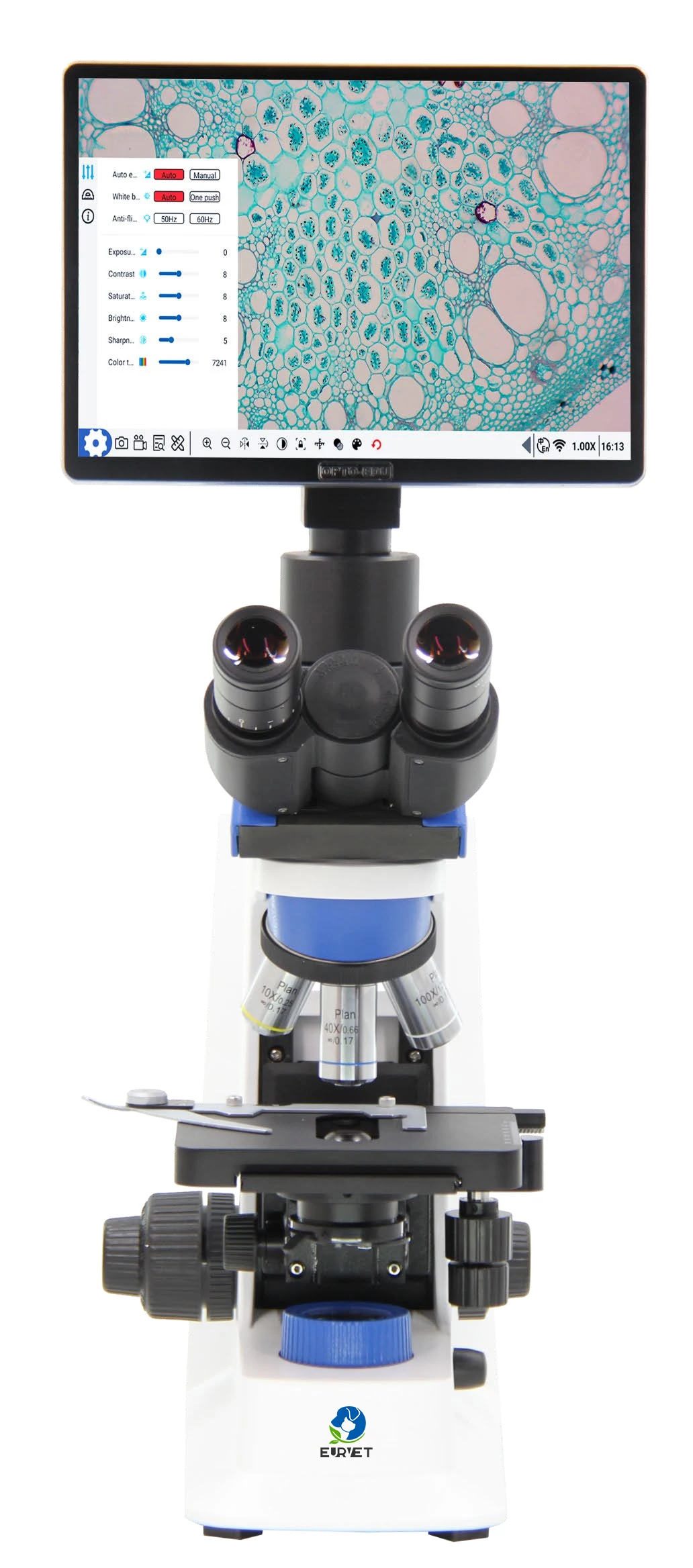 EURVET Good Price Biological Trinocular Optical Microscopio Trioculare Laboratory Triocular Biological Microscope With Camera