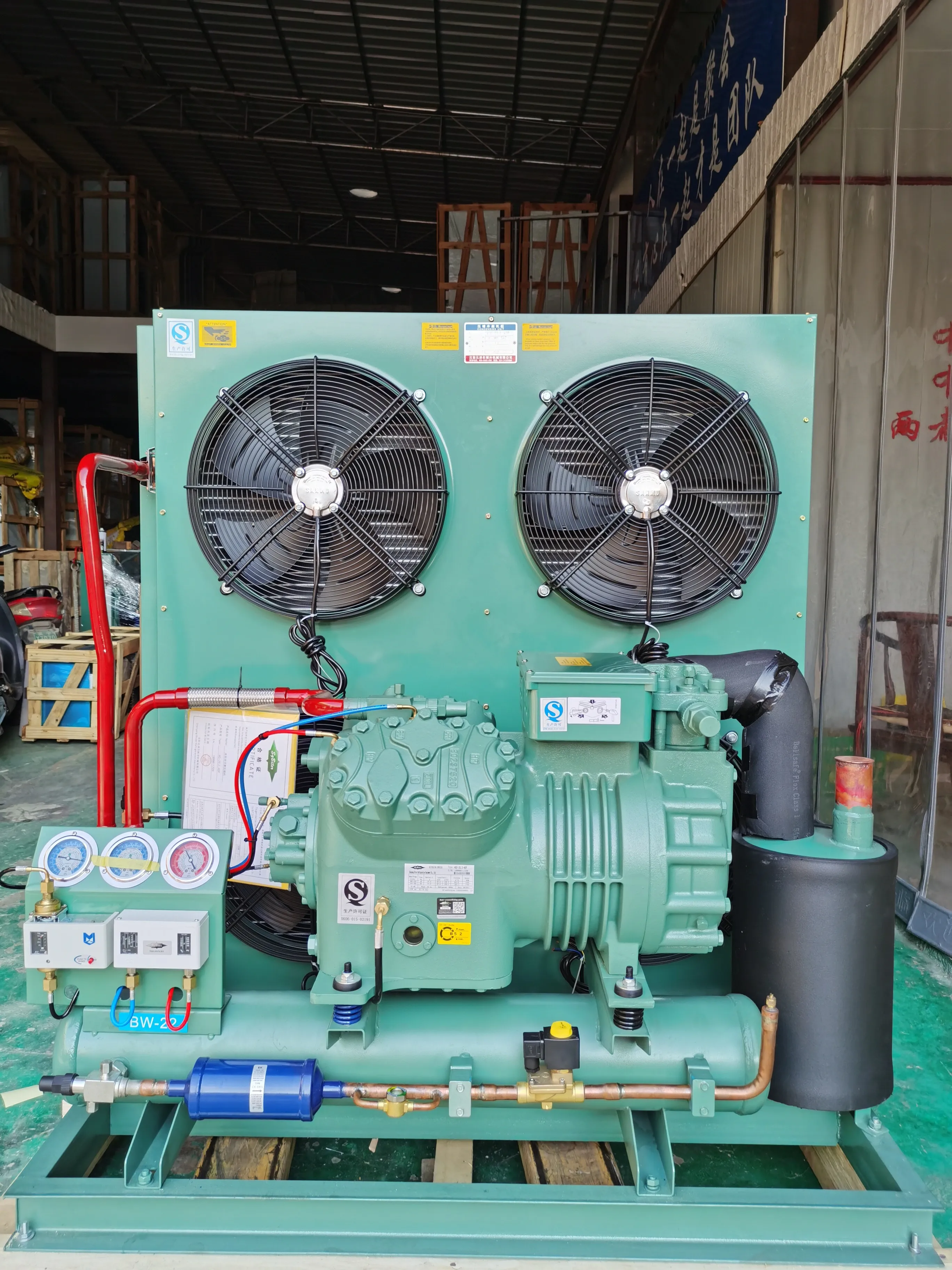 25HP/30HP/40HP Bitzer Piston Cooling Compressor Refrigerator Condensing Unit Low Temperature For Cold Room