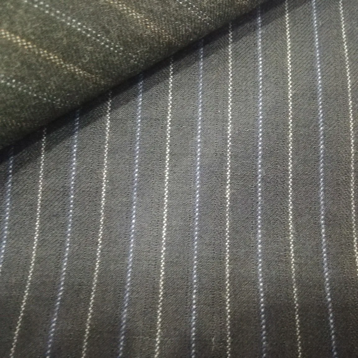 Stripes Garment Stripe COMBED Wool  Polyester Blended Fabric
