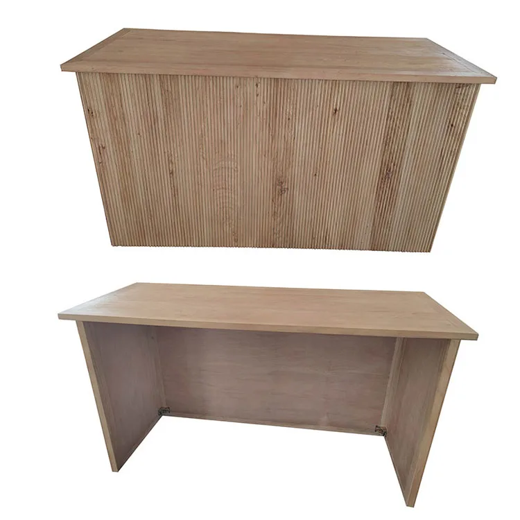 Ribbed Rectangle Flat Pack Wedding Events Party Bar Counter Bar New Elm Original Color Outdoor Collapsible High Bar Table