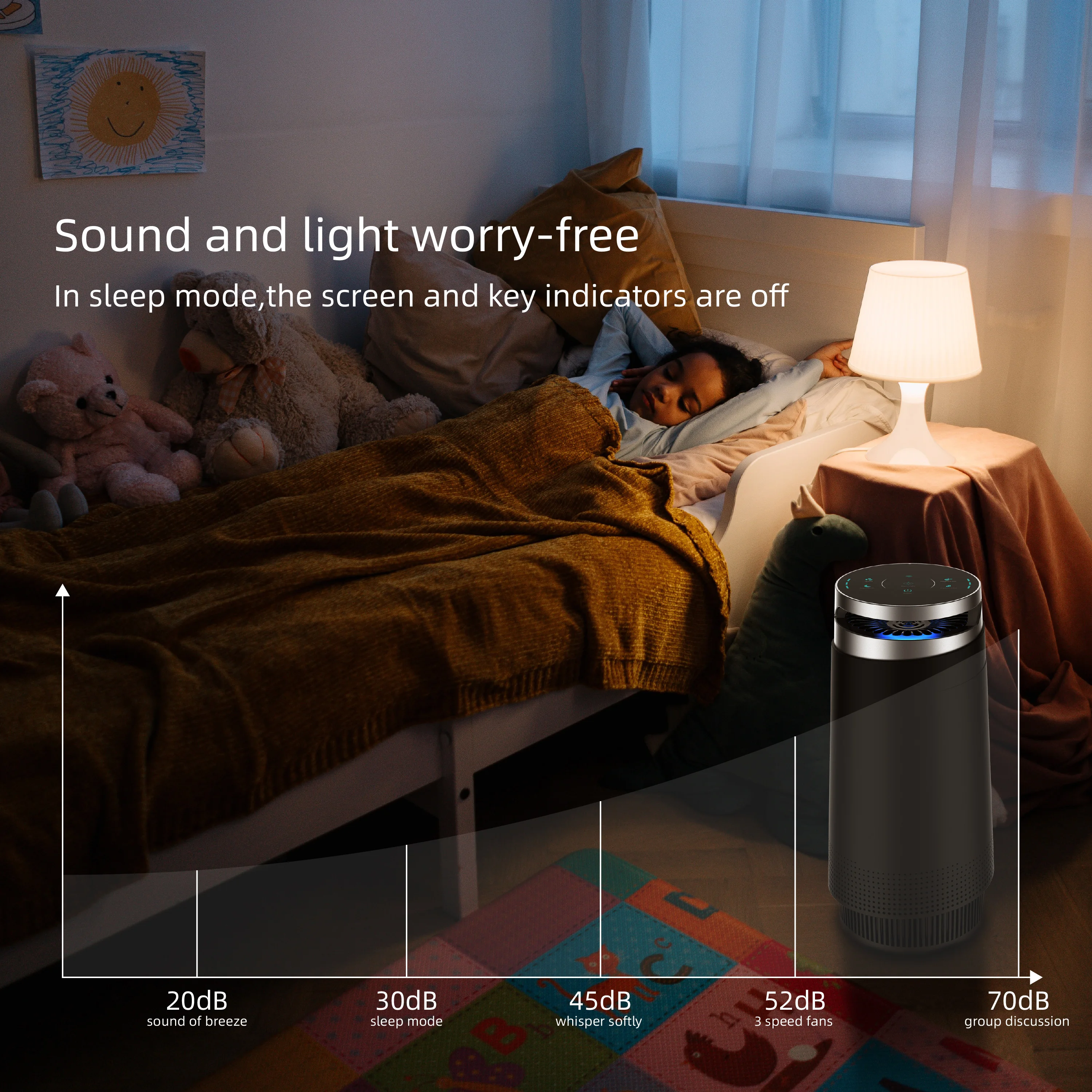 Best CADR 800 China supplier Ionization Generator Home Big Large room hepa air purifier with wheel