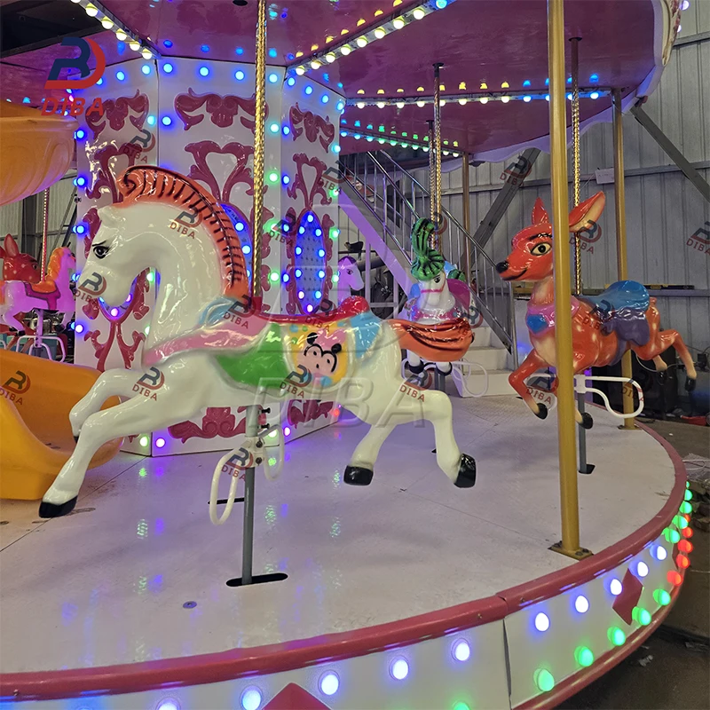 Cheap price Amusement Park Rides Go Round Kids carousel Horses Children Mini carousel With 6 Seats For Sale