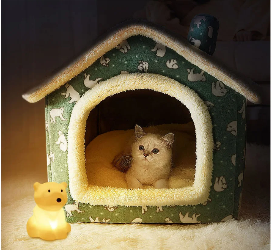 Autumn and winter explosion models kennel house type warm small dog Teddy four seasons general washable dog house cat litter pet