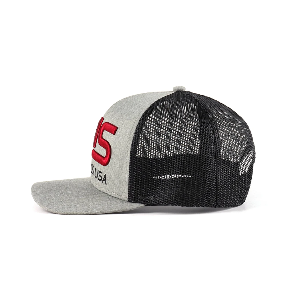 Wholesale Custom Logo High Quality Richardson Style 6 Panel Heather Grey 3D Embroidery Model 112  Trucker Caps Mesh Hat