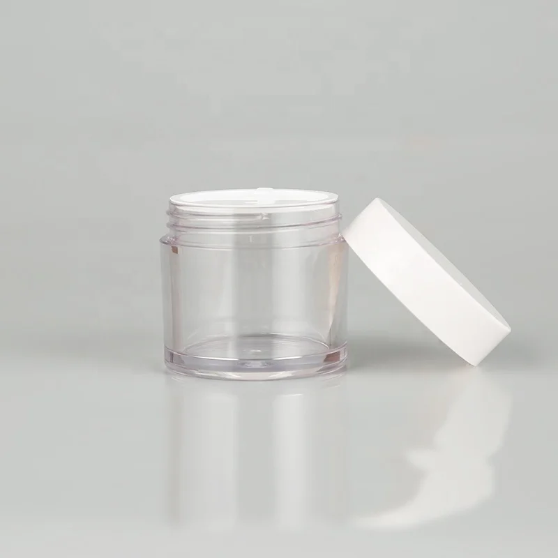Factory manufacturer Various capacities plastic PETG cosmetic cream jar with lid