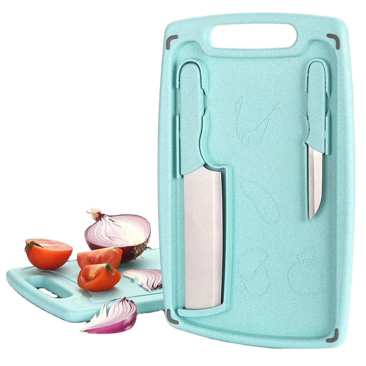 Vegetable Non Slip Wheat Straw Plastic Chopping Board Large Plastic Cutting Board HOZ Kitchenware Household Products