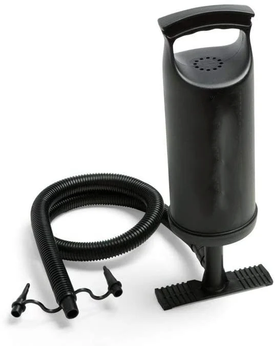 2-Person Canoe/Kayak Inflatable Rowing Ponton Boat Set with  Aluminum Oars and High Output Air Pump