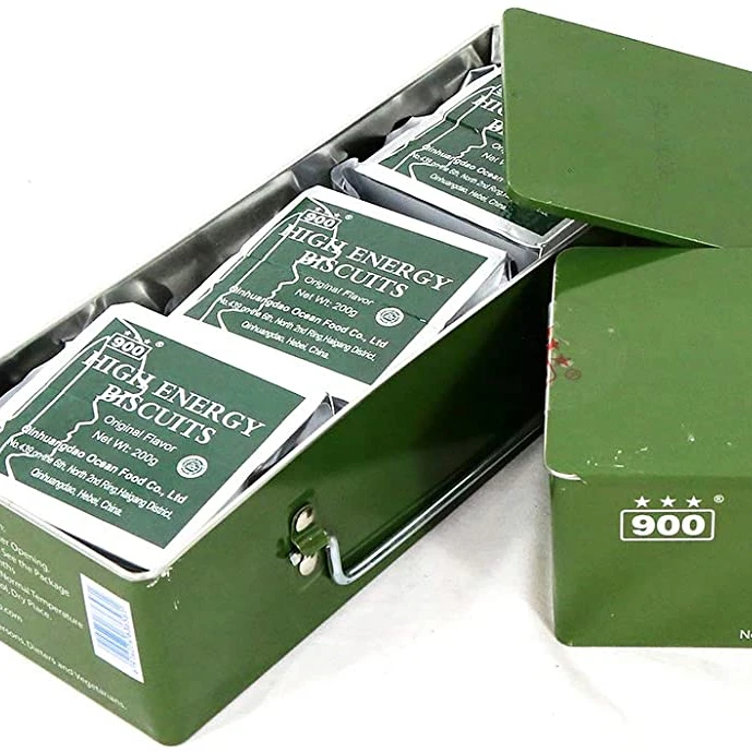 Compressed Biscuit dry foods for Iron Tin Mre Food Ration Bar Survival ration