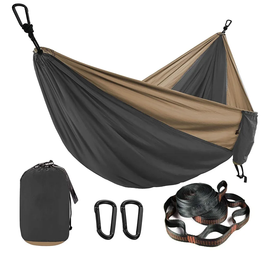 In Stock Camping Hammock Tree Hammock 2 Person Portable Parachute Hammocks with tree straps