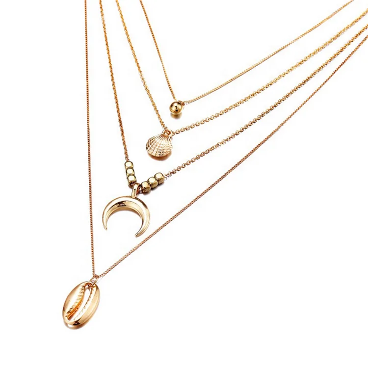 2019 New Fashion Women Accessories Bohemian Jewelry Alloy Pendant Necklace Chain