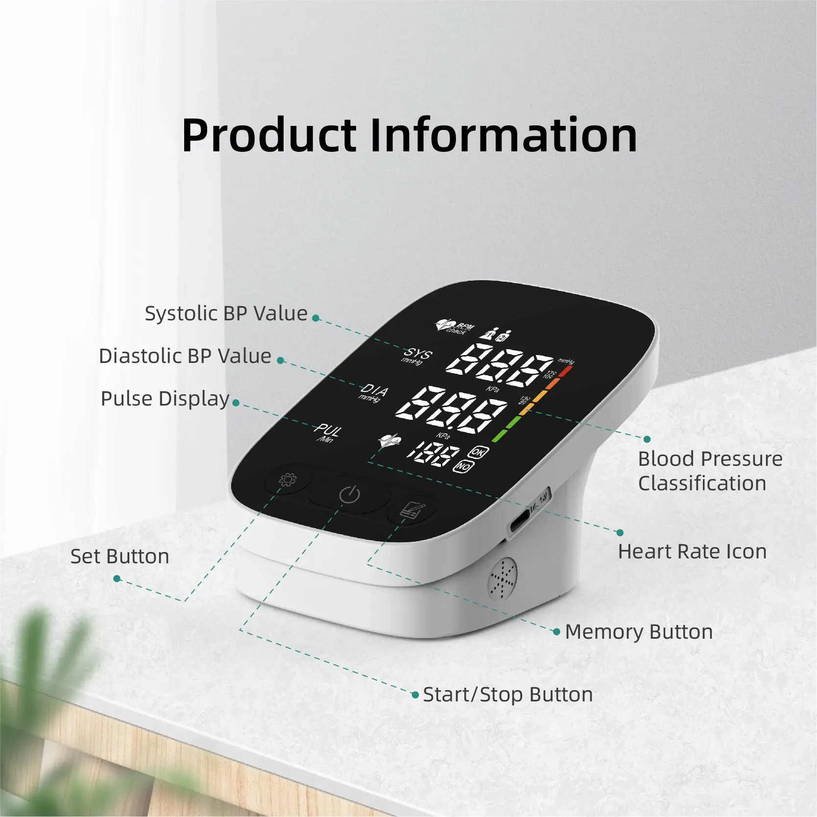 Home BP Monitor with One-Click Operation  Irregular Heartbeat Detection Easy to Read LCD Display BP Machine
