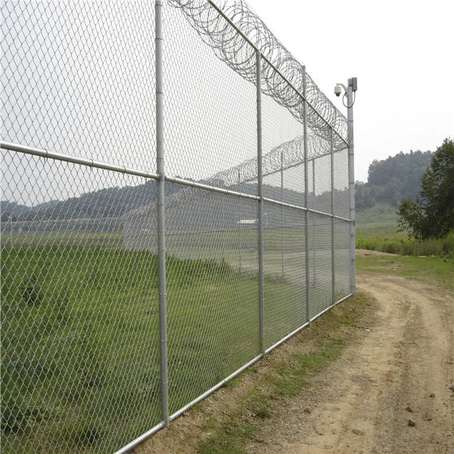 Chain Link Security Fence with Razor Barbed Wire for High Level Security