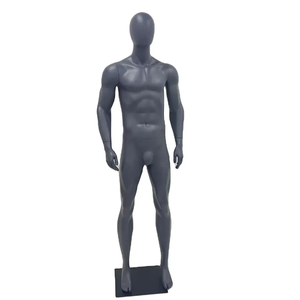 Wholesale fitness muscle male mannequins gray full body sports manikin men dummy torso stand for athletic clothing display