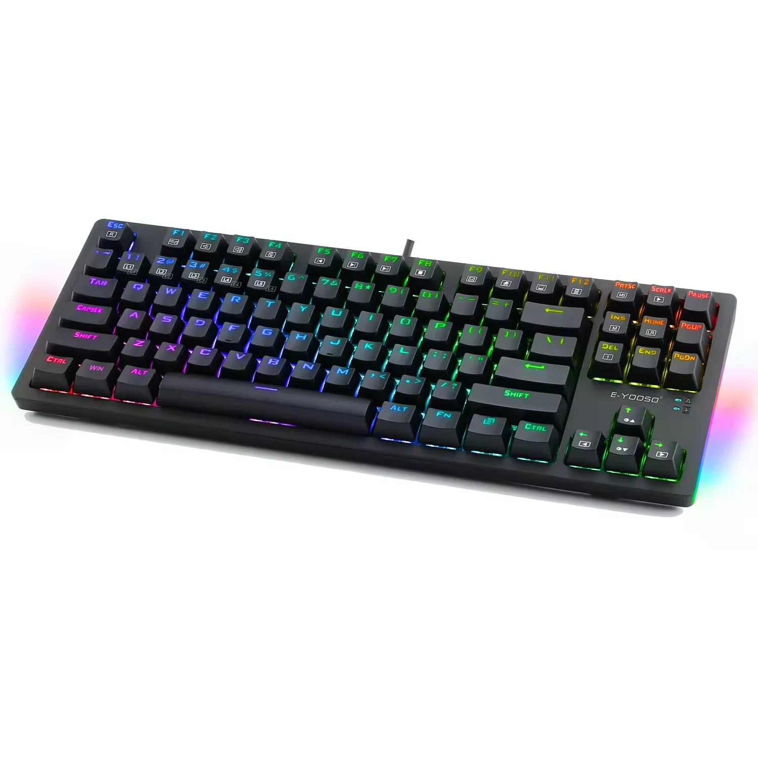 High Quality 87-Keys RGB LED Wired Custom PC Gaming Keyboard for Gamers