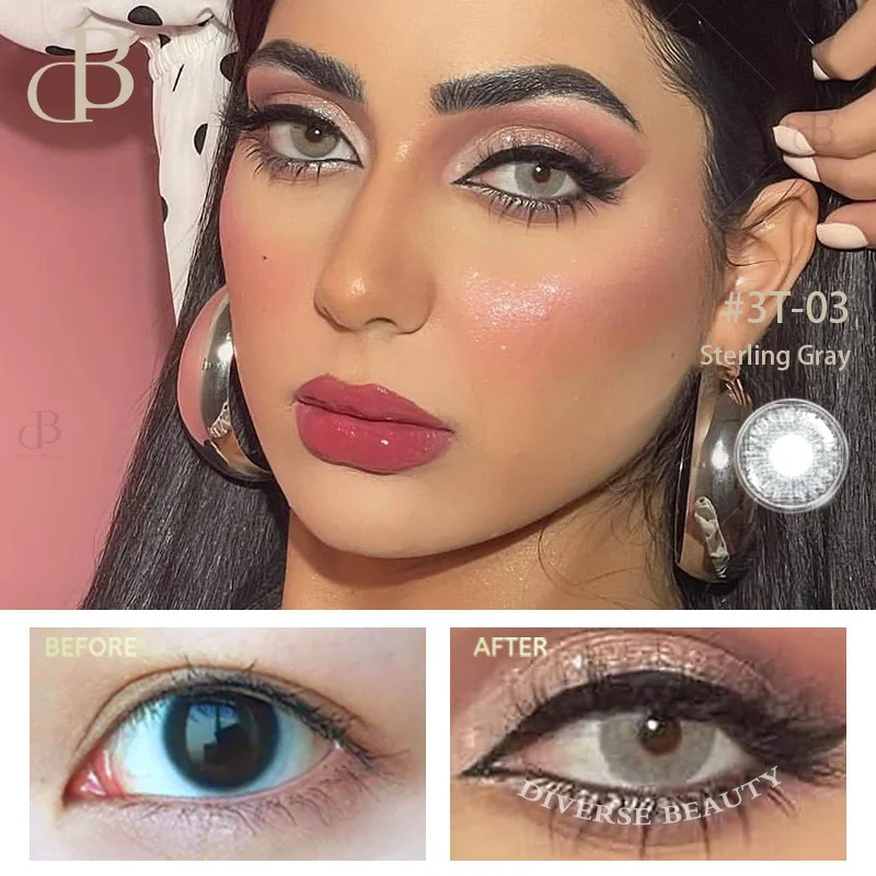 hot yearly eye colored contact lenses natural 3-tones contact lenses with custom design logo contact lenses wholesale